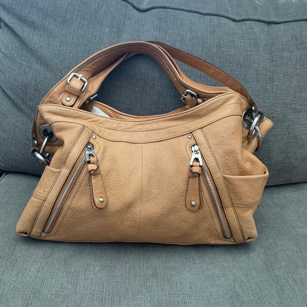 B. Makowsky Leather Satchel Tan Bag